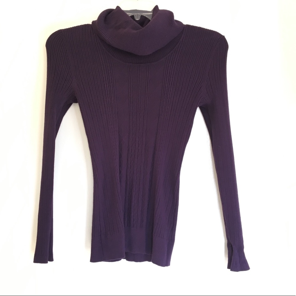 Carolyn Taylor purple turtle neck sweater